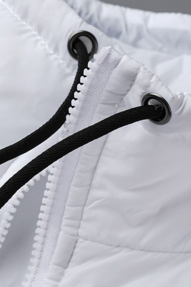 Casual Street Solid Split Joint Draw String Buttons Zipper Outerwear