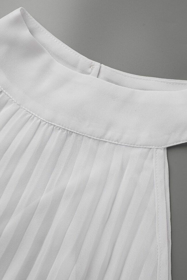 Elegant Solid Split Joint Fold Halter A Line Plus Size Dresses