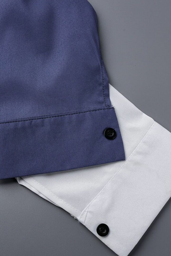 Casual Print Split Joint Buckle Turndown Collar Outerwear