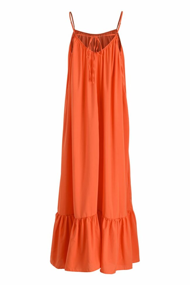 Sexy Casual Solid Backless Spaghetti Strap Loose Sling Dress